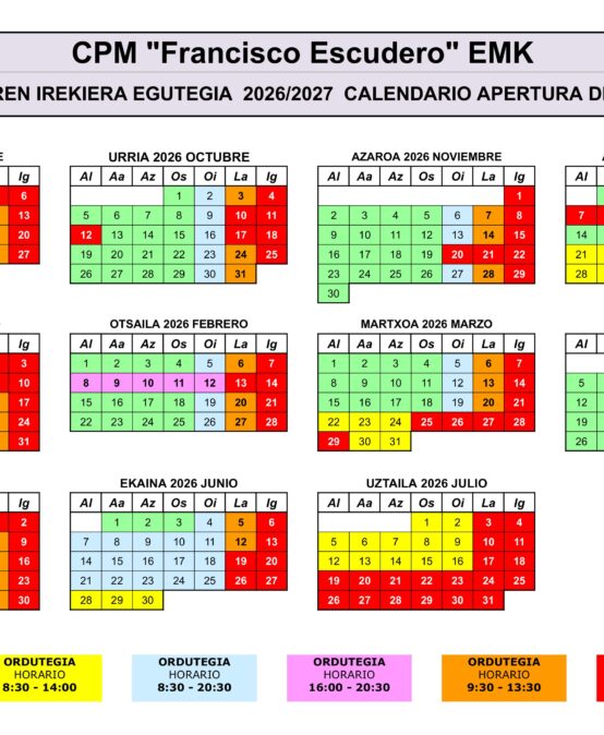 IREKIERA EGUTEGIA 2026-2027